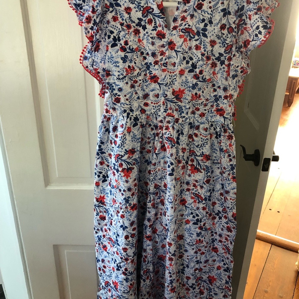 Floral Ruffle Sleeve Maxi Dress